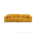 L Bentuk 4 sofa kulit gaya tempat duduk